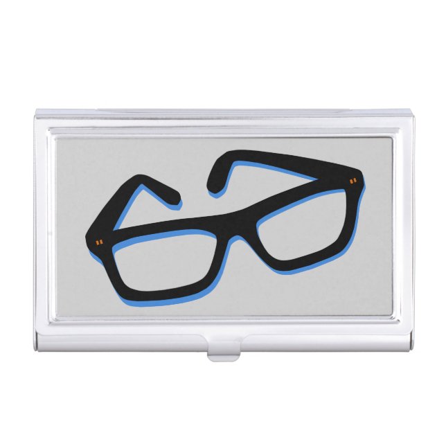 Cool Nerd Glasses Business Card Case (Front)
