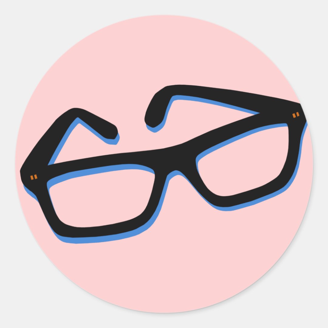 Cool Nerd Glasses Classic Round Sticker Zazzle