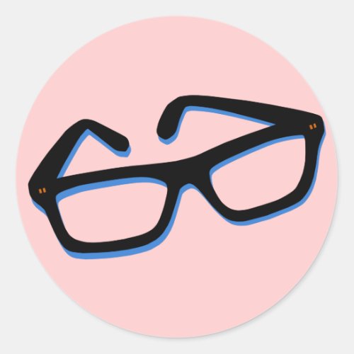 Cool Nerd Glasses Classic Round Sticker