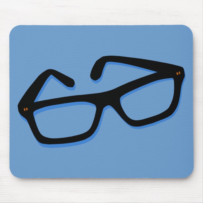 Cool Nerd Glasses in Black & White Mousepad