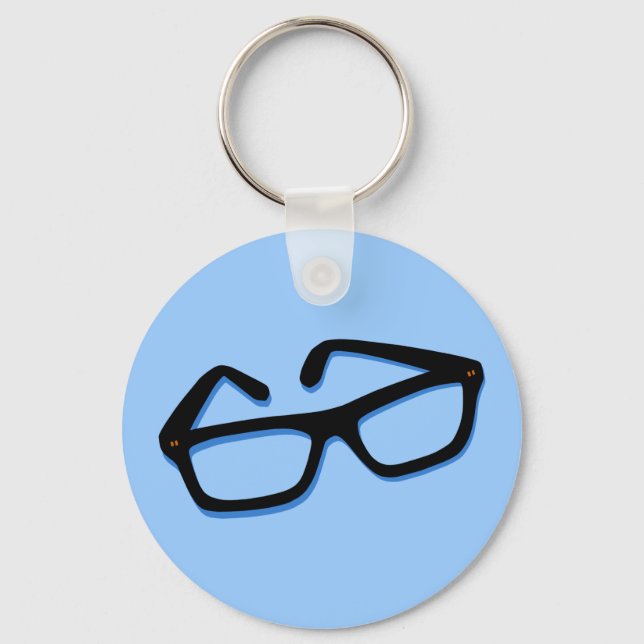 Cool Nerd Glasses Keychain (Front)