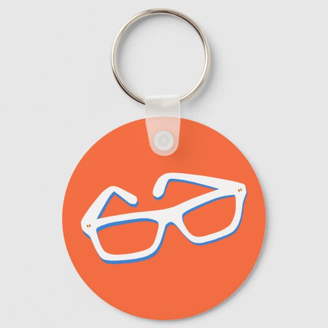 Cool Nerd Glasses Keychain (Front)