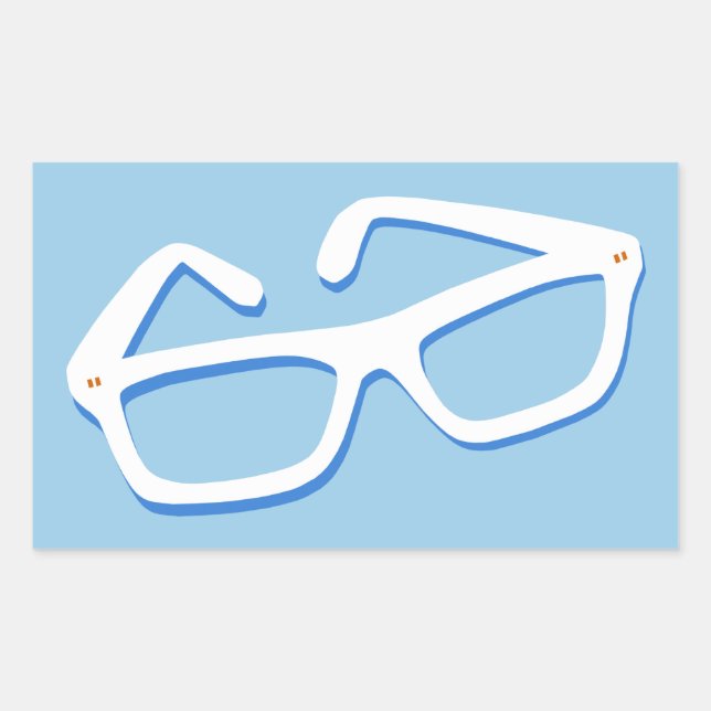 Cool Nerd Glasses Rectangular Sticker (Front)