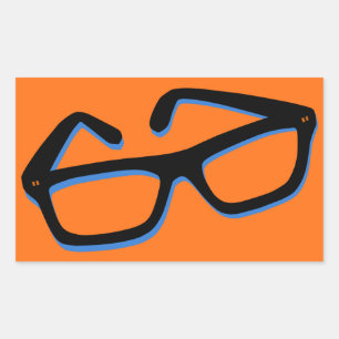 Cool Nerd Glasses Rectangular Sticker