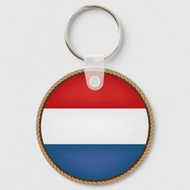 Cool Netherlands Flag Seal Keychain (Front)