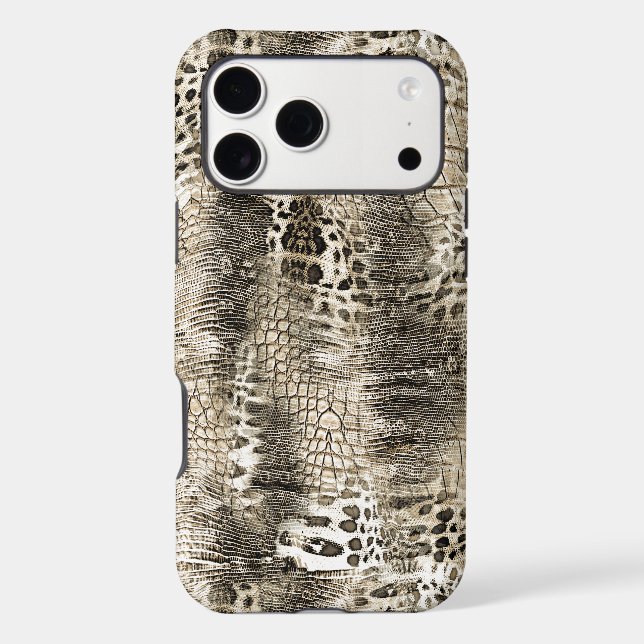 Cool Neutral Brown Snakeskin Pattern Case-Mate iPhone Case (Back)