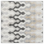 Cool neutral grey chevron ikat tribal pattern fabric