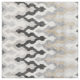 Cool neutral grey chevron ikat tribal pattern fabric
