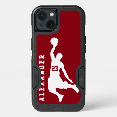 Cool New Custom Sports Red Basketball Player Name Iphone 13 Case