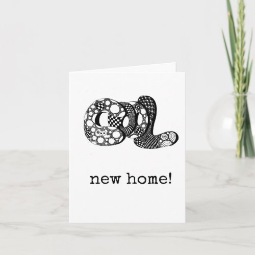 Cool New Home Retro Bubble Letter Word Art Card