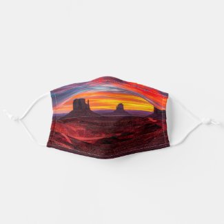 Cool New Mexico Monument Valley Red Desert Sunset Cloth Face Mask