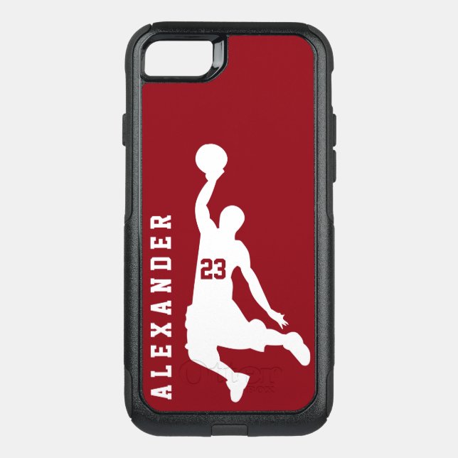 Cool New Sports Red Basketball Player Name Otterbox iPhone Case (Back)