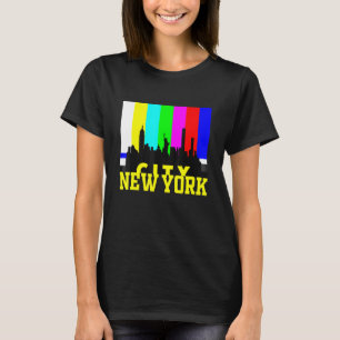 Cool New York City with TV Test Signal Illustratio T-Shirt