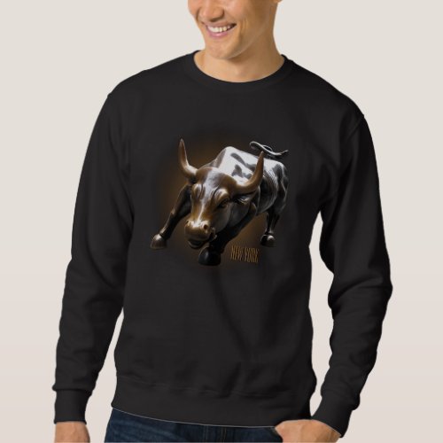 Cool New York Sweatshirt NYC Bull Shirt Souvenir