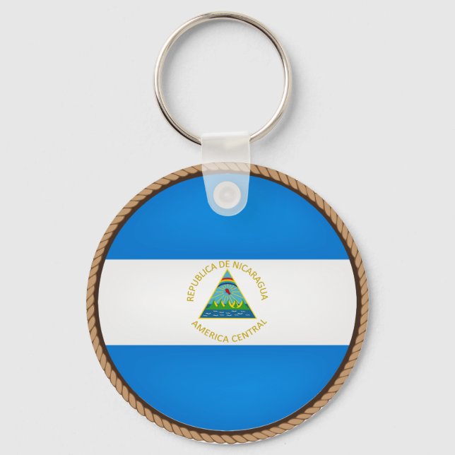 Cool Nicaragua Flag Seal Keychain (Front)