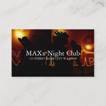 Cool Night Club Dancing Bar Nightlife Business Business Card by imageO at Zazzle