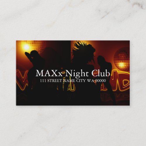 Cool Night Club Dancing Bar Nightlife Business Business Card