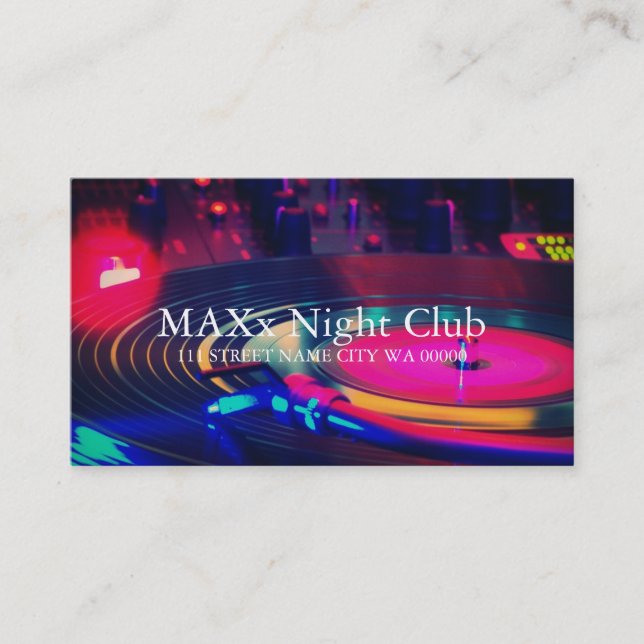 Cool Night Club Dancing Bar Nightlife Business Business Card (Front)