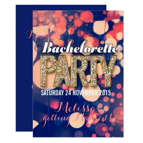 Cool Night Lights Bachelorette Party Invitations