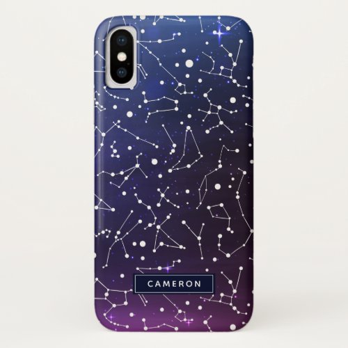 Cool Night Sky Constellations Personalized iPhone XS Case