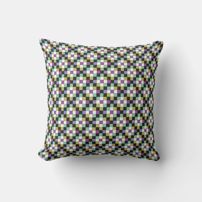 Cool Nine-Patch Quilt Pattern Throw Pillow (Front)