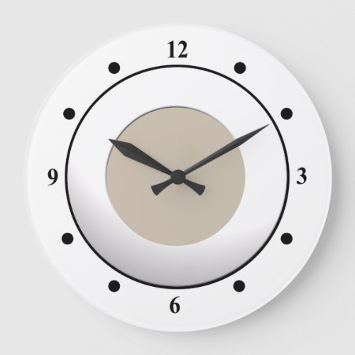 Cool No Digits on White Frame on Custom Color Large Clock