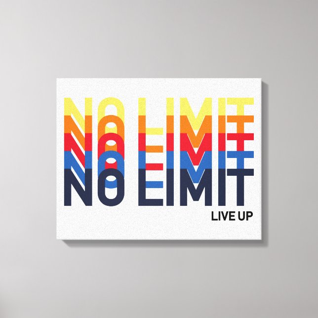 Cool No Limit Live Up Playful Funk Pop Art Canvas Print (Front)