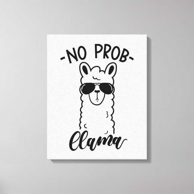 Cool No Prob Llama Canvas Print (Front)