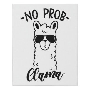 Cool No Prob Llama Faux Canvas Print
