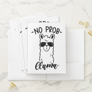 Cool No Prob Llama Pocket Folder