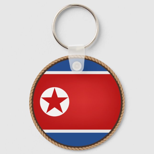 Cool North Korean Flag Seal Keychain (Front)