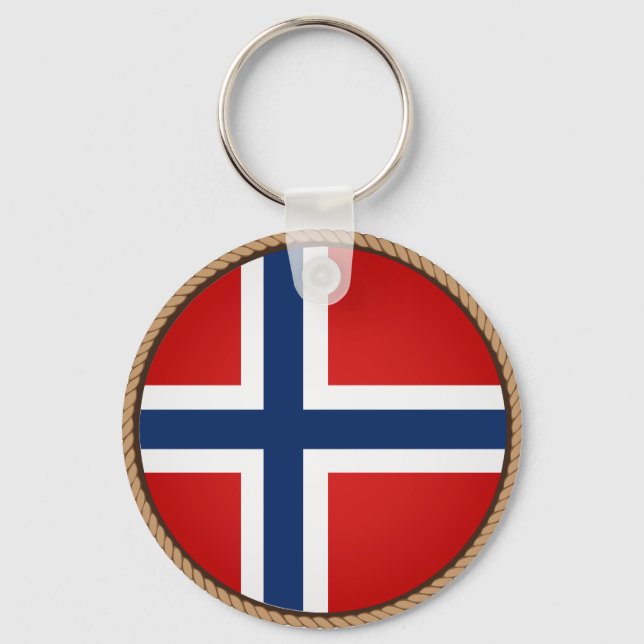Cool Norway Flag Seal Keychain (Front)