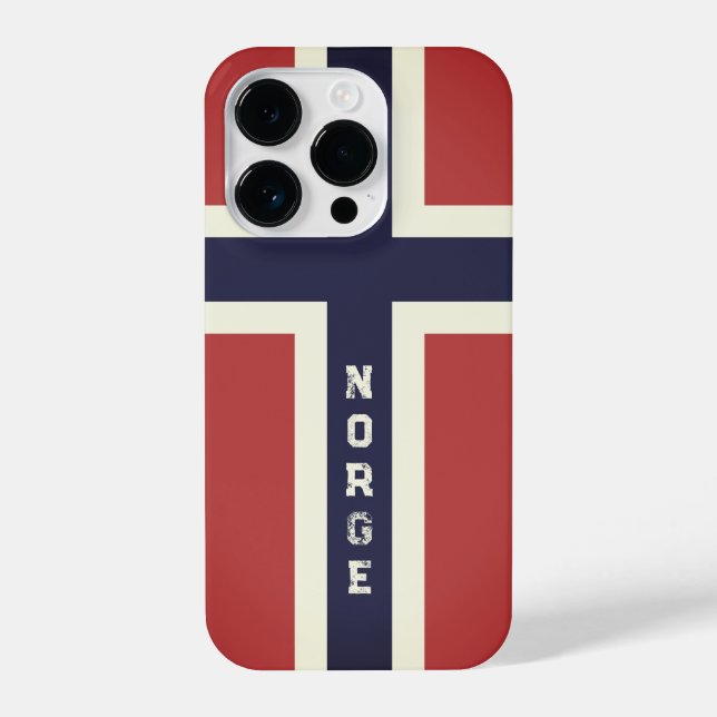 Cool Norwegian flag custom iPhone 14 pro case (Back)