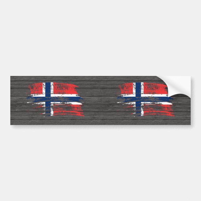 Cool Norwegian flag design Bumper Sticker (Front)