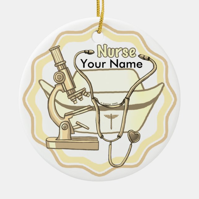 Cool Nurse Ceramic Ornament (Front)