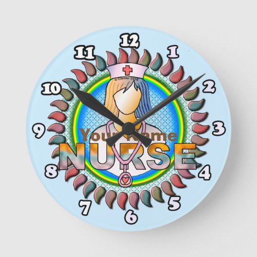 Cool Nurse custom name Round Clock