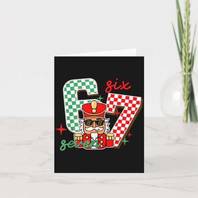 Cool Nutcracker Christmas 67 Six Seven Gen Alpha S Card (Front)