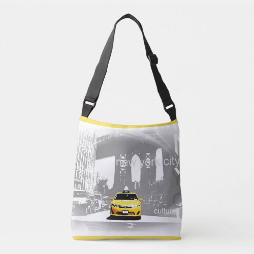Cool Nyc New York City Brooklyn Bridge Yellow Taxi Crossbody Bag