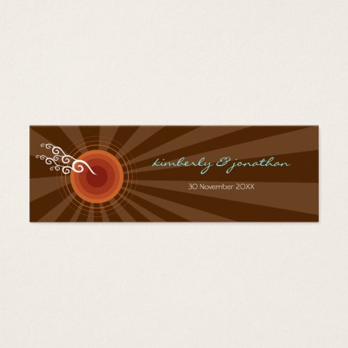 Cool Waves and Brown Sun Thank You Gift /Favor Tag Business Card Templates