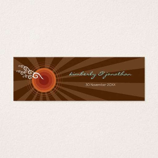 Customizable Cool Waves and Brown Sun Thank You Gift /Favor Tag Business Card Templates