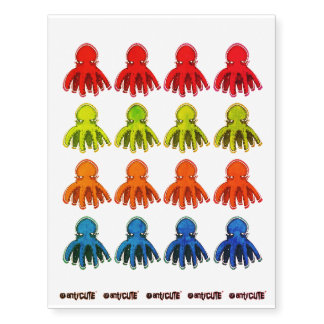 cool octopus funny cartoon temporary tattoos