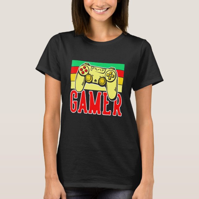 Cool Of Gaming Controller 4 Gamers And Streamers T-Shirt (Front)