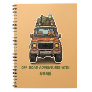 Cool Off-Road Capybara Camping Adventure Notebook