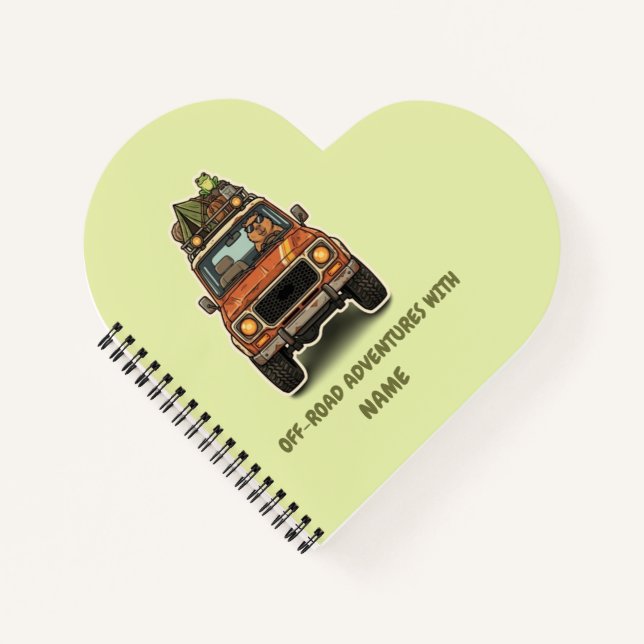 Cool Off-Road Capybara Camping Adventure Notebook (Front)