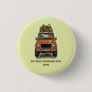 Cool Off-Road Capybara Camping Custom Button