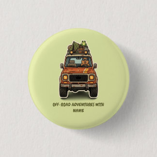 Cool Off-Road Capybara Camping Custom Button
