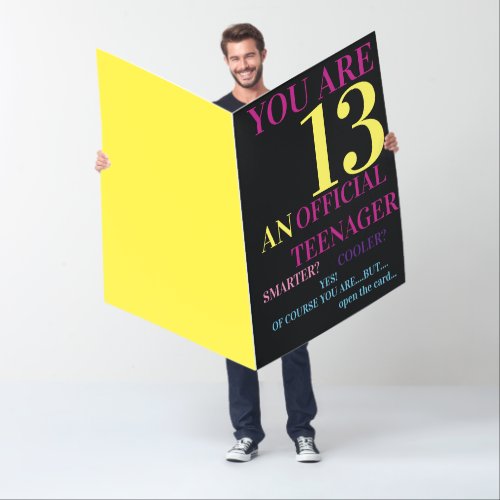 Cool Official Teenager 13th Birthday Big Card 