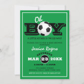 Cool 'Oh Boy' Football Soccer Sports Baby Shower Invitation (Front)