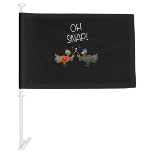Cool Oh Snap! _ Funny Turkey With Wishbone Thanksg Car Flag