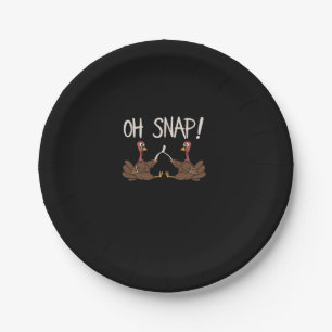 Cool Oh Snap! _ Funny Turkey With Wishbone Thanksg Paper Plates